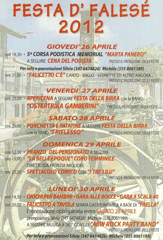 Programma Festa di Falicetto!