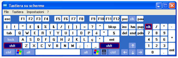 Come funzionano i tasti di una tastiera del computer quando viene premuto il tasto SHIFT
