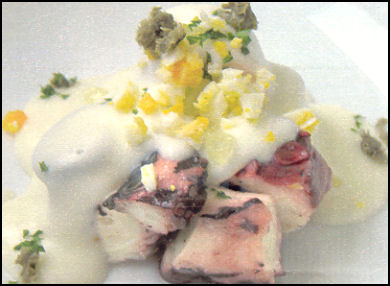 Ricette Pesce - Polpo con crema di patate