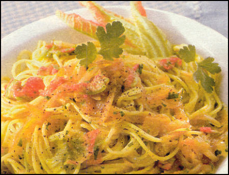Ricette Primi Pasta - Vermicelli ai fiori di zucca