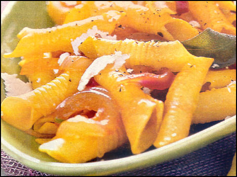 Ricette Primi Pasta - Garganelli con cipolle rosse