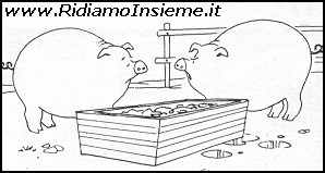 Vignette Animali - Maiali - mangiare