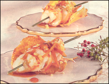 Ricette Crostacei Molluschi - Spiedini di aragosta